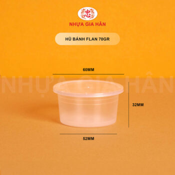 HŨ BÁNH FLAN NHỰA PP 70GR