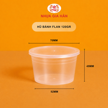 HŨ BÁNH FLAN NHỰA PP 120GR